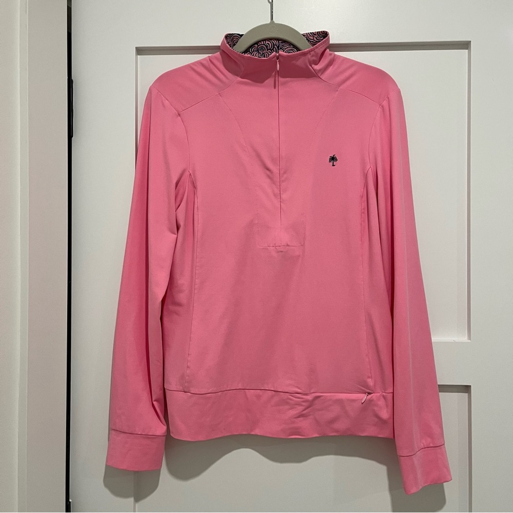 Lilly Pulitzer Pink Half-Zip Pullover Long Sleeve Top size medium - Picture 3 of 8